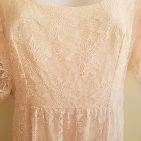 Alicia 7 8 Pink Floral Lace Fairy Tale Princess Dress Vintage USA Victorian Rege - Picture 8 of 11